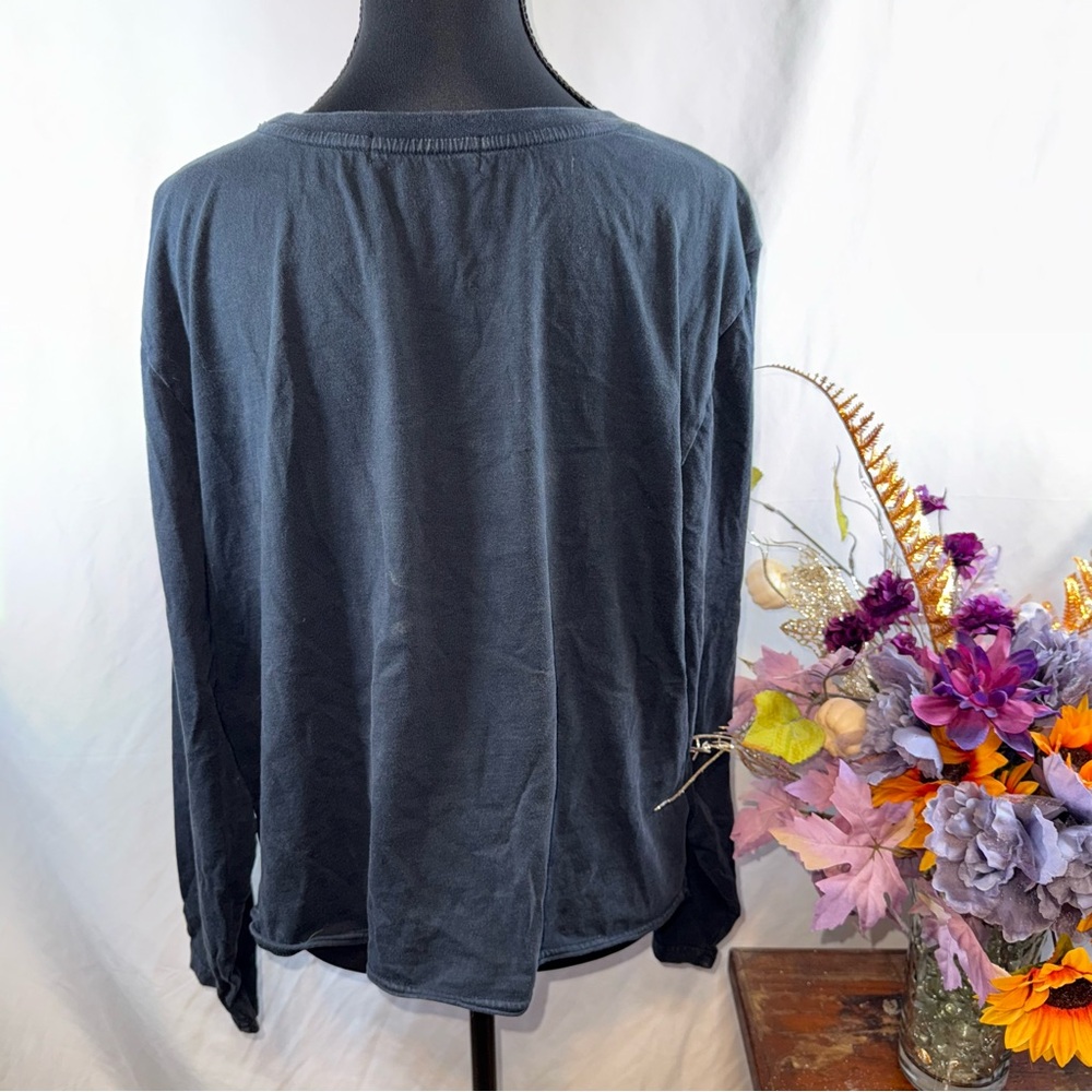 Rock & Roll Denim XL Black Bandana Paisley Graphic Long Sleeve Top - Picture 4 of 10